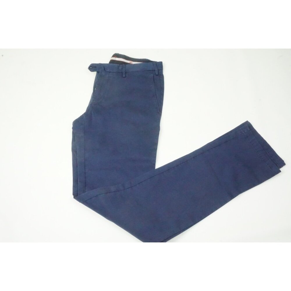 Isaia Tinto Slim Blue Cotton Blend Casual Mens Chino Pants 46R EU NEW